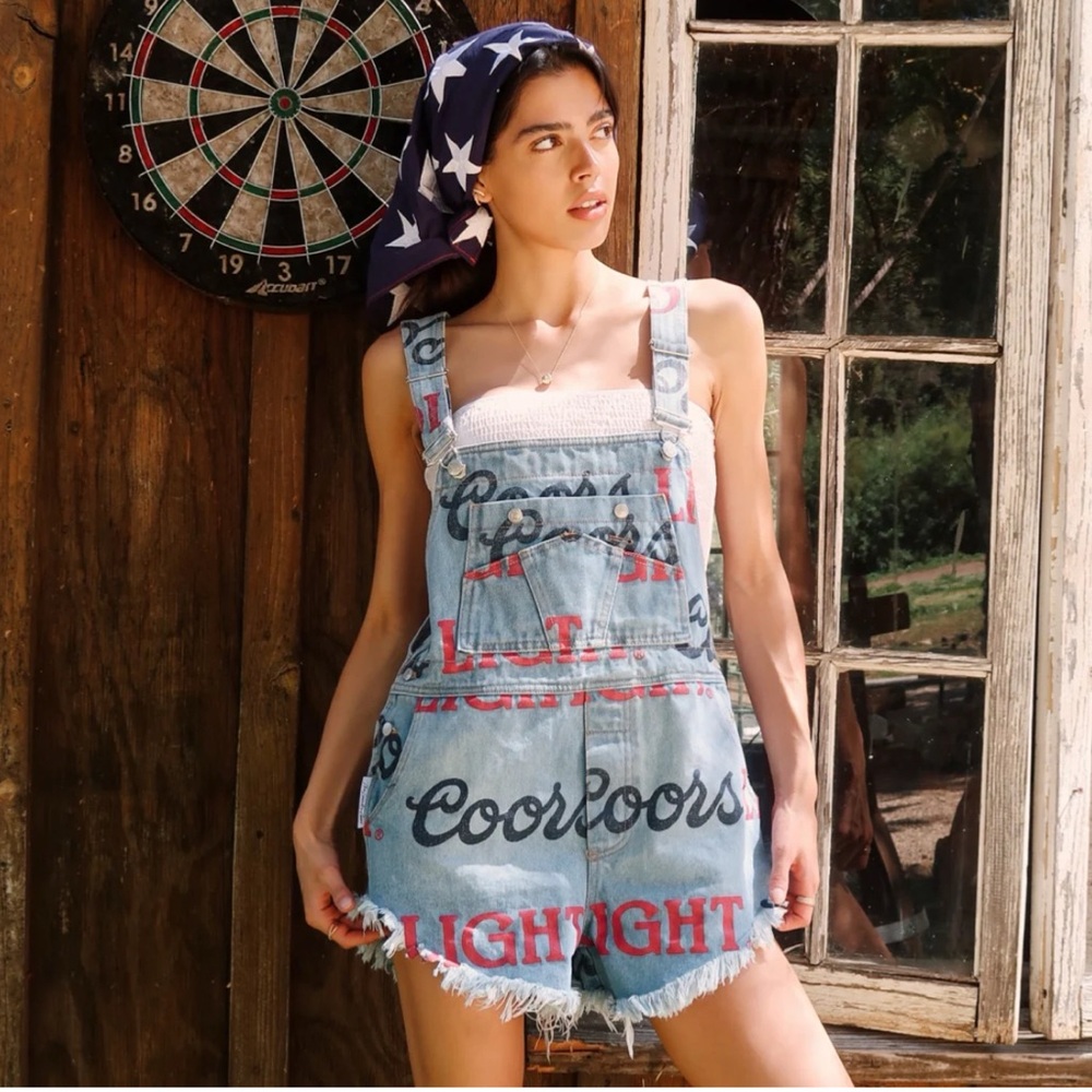 The Laundry Room Coors Light Denim Overalls - Picture 4 of 6